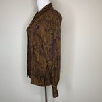 Jones New York  Brown Paisley Blouse Equestrian Sz Medium Photo 2