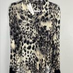 Maven West NWT  Womens Animal Print Super Soft Button-Up Long Sleeve Top small Photo 1