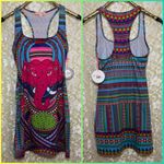 Mara Hoffman Colorful Elephant Print Dress NWT Ganesha dress mini pink blue Photo 1