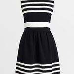 J.Crew  Factory Striped Daybreak Dress Black White Sleeveless Mini Fit & Flare Photo 2