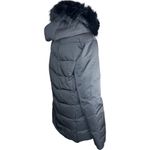 Women's Artic Expedition Curved Hem Down Parka with Detachable Hood Black Small Photo 8