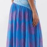 NWOT Staud Ashlyn one shoulder Maxi Dress Blue Size 16 Yellow Photo 1