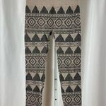 One 5 One  Small Balinese High Waist Winter Print Fleece Lined Leggings Oatmeal Photo 0