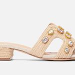 JustFab . Avelyn Cut Out Slide 8 Product Description Material: Faux Leather Heel Height: 1.0" Platform Height: N/A Measurements will vary slightly Imported Photo 1