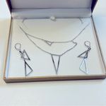 Elle  Sterling Silver Necklace and Earring Set Photo 0