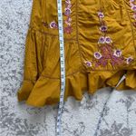 Free People Pavlo Dress Embroidery Boho Yellow Ruffle Western FLAW Women’s XS Photo 8