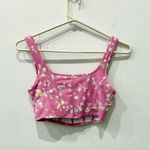 Love Shack Fancy  Adara Floral Active Sport Bra Bubble Sunshine Pink Women's XS Photo 0