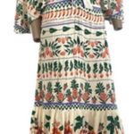 Farm Rio Anthropologie v-neck side cutout knot front maxi dress D2 2130 Photo 0