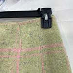 Vintage women's green pink plaid wool satin lined zip skirt speckled medium Photo 2