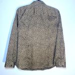 Chico's Women's size 2 / 12 / 14 Brown Cheetah Animal Print Button Down Shirt Photo 6