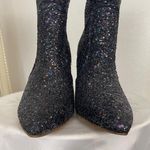 Vampy Full Glitter Sparkle Silver Black Knee High High Heel Boots US 5.5 EU 36 Photo 6