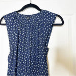 J.Crew Navy Midi Dress Navy White Dragonfly Cap Sleeve Size XS Photo 4