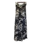 BCBGMAXAZRIA  Strapless Silk Evening Gown Black & White Rhinestone Embellished Photo 6
