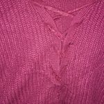Derek Heart  Pink V Neck Sweater with Lace Back Size Small‎ Photo 5