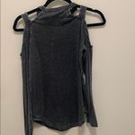Chaser NWOT LONG SLEEVE DENIM BLUE COLD SHOULDER T SHIRT Photo 2