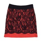 The Limited  Orange Black Lace Skirt 2 Photo 0