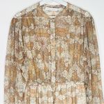 Bishop and Young Cameron Tiered Dress in Divine Paisley Print Cream Tan Color L Photo 4