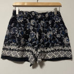 Blue Rain  High Waist Navy Floral Shorts Photo 0