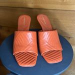 Antonio Melani  Maxie Leather Square Toe Heel Coral Orange SlipOn 7.5 Shoe Sandal Photo 2