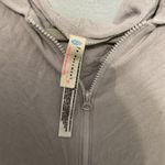 Free People Movement Mauve Ruched Drawstring Hoodie Long Sleeve Zip Up Size M Gray Size M Photo 3