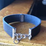 Natural Sleeping Beauty Turquoise Leather Arrow Bracelet Black Photo 2