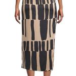 Donna Karan Rustic Chic Geometric Sarong Midi Skirt size 14 Tie Waist Photo 1