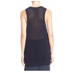 Vince  Coastal Cotton Mesh Knit Sleeveless Sweater in Navy Size S Photo 5