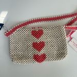 Isaac Mizrahi  White and Pink Heart Beaded Crossbody Bag Photo 5