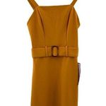 B Darlin B. Darlin Dress Yellow Bodycon Belted Retro Y2K Size 1/2 New Photo 0