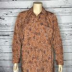EVRI Women’s Plus NWT Size 1X Splatter Print Long Sleeve Shirt Dress Brown Photo 1