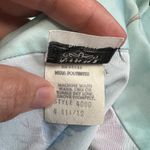 Vintage Nikki Button Down Blouse Teal Floral 70s Size M Long Sleeve Disco Blue Size M Photo 7