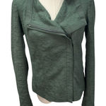 Vince  Green‎ Moto Jacket Womens XS Lightweight Full Zip Pockets Textured Photo 0