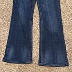 Women’s Zipper Bootcut Jeans Size 9 Rhinestone Embroidered Pockets Stretch Denim Blue Photo 7
