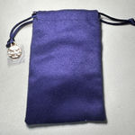 Tory Burch Blue Velvet Jewelry Pouch Drawstring Logo Charm Dust Bag 8cm x 12.5cm Photo 0