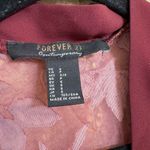 Forever 21  Maroon Golden Floral Velvet Burnout Open Front Kimono Small Photo 2