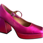 Lisa Vicky Notice Mary Jane Platform Pump Metallic Pink Finish Women's Size 6 M Photo 0