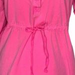 J.Crew Drawstring Shirt Dress Long Sleeves Roll Tab Patch Pockets Neon Pink Sz 0 Photo 3
