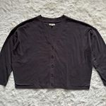 Madewell Cardigan Organic Cotton Crop Sweater Button Front Deep Coal Gray XXL Photo 4