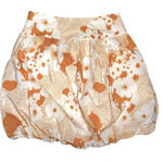Trina Turk  bubble hem‎ skirt White Yellow gold  floral cotton silk blend mini 2 Photo 0