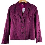 CAbi NWT  FROLIC Jacket in Plumberry Lace Long Sleeve Blazer Size 6 #128 Photo 1