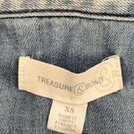 Treasure & Bond  denim pearl snap shirt womens XS 19x28 blue Photo 4