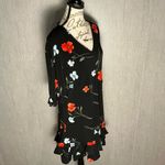 CeCe Black Dress with Red and White Floral Design Size Large Photo 3