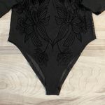 Love Culture  Sheer Black Floral Long Sleeve Onesie -See Measurements Photo 1