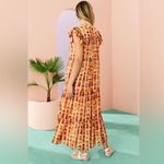 Marie Oliver Ember Dress Graphic Fossil Stripe Sz L Photo 1