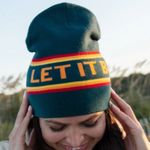 Plaid Scarf, Knit Beanie, and Mitten Set Green Photo 1