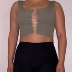 Active USA Sage Green Ribbed Tank Top Photo 5