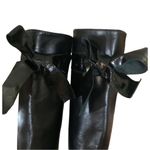 LAVORAZIONE ARTIGIANA HEELED BLACK LEATHER BOOTS WITH PATENT LEATHER BOW (7) Photo 6