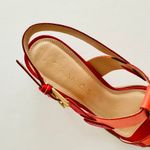 Anthropologie  Pyramidis Coral Color Block Heel Leather Sandal Euro 40 US 9 NEW Photo 3