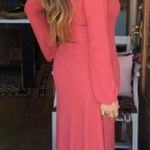 Lucy Love Pink Ribbed Side Slit Maxi Dress Photo 2