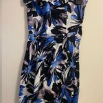 Fab Womens Juniors Strapless Tunic Blouse Top S Small Blue Floral Print Hawaiian Photo 0